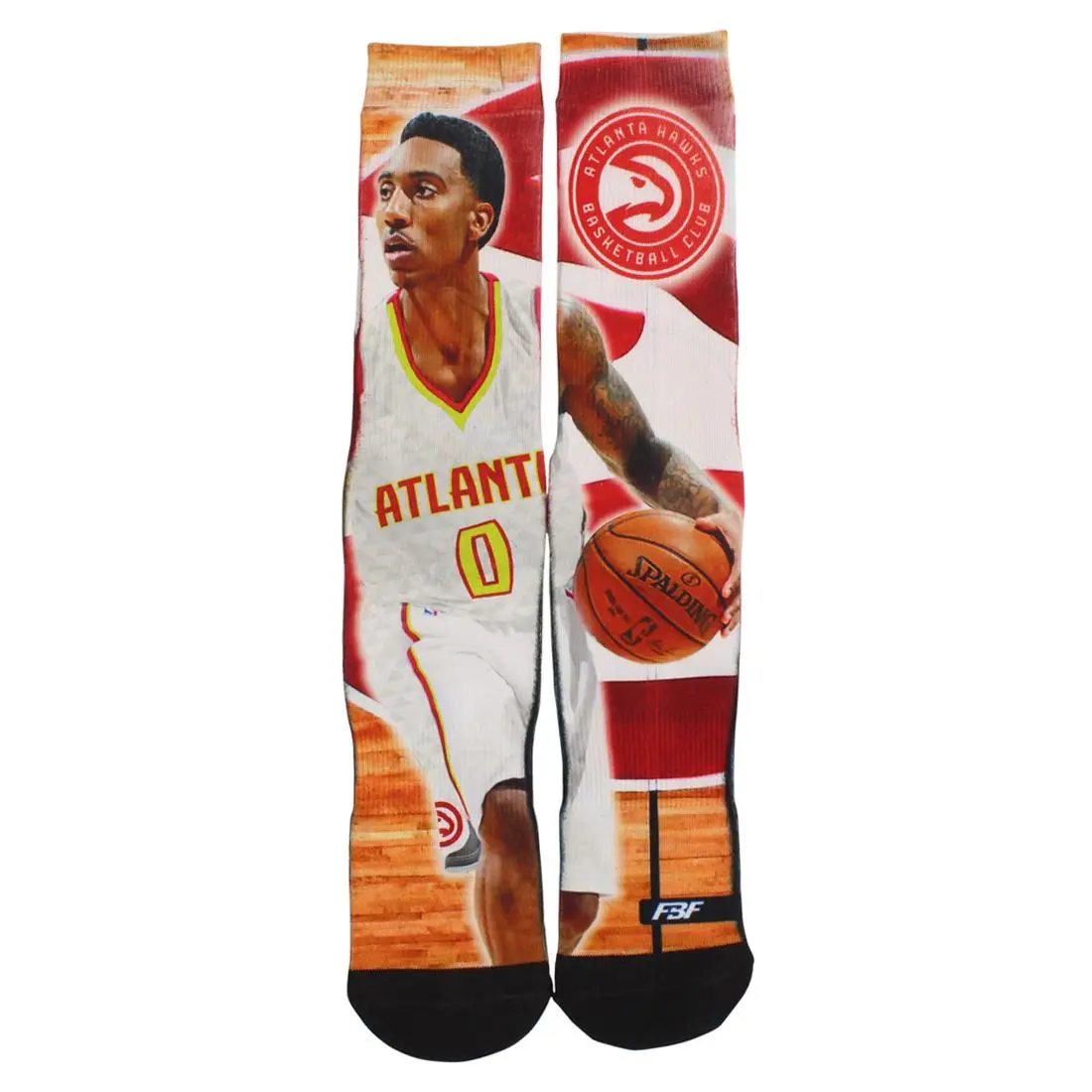 FBF Originals Mens Atlanta Hawks Center Court Socks Black, Nba-Themed Graphic Ankle Socks