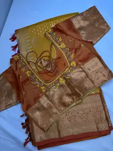 Kanchi Soft Silk Mustard Yellow Saree