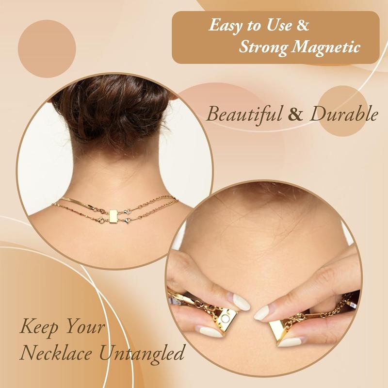 Necklace Layering Clasp 18K Gold Necklace Separator for Layering Magnetic Multiple Necklace Clasps and Closures for Women Necklace