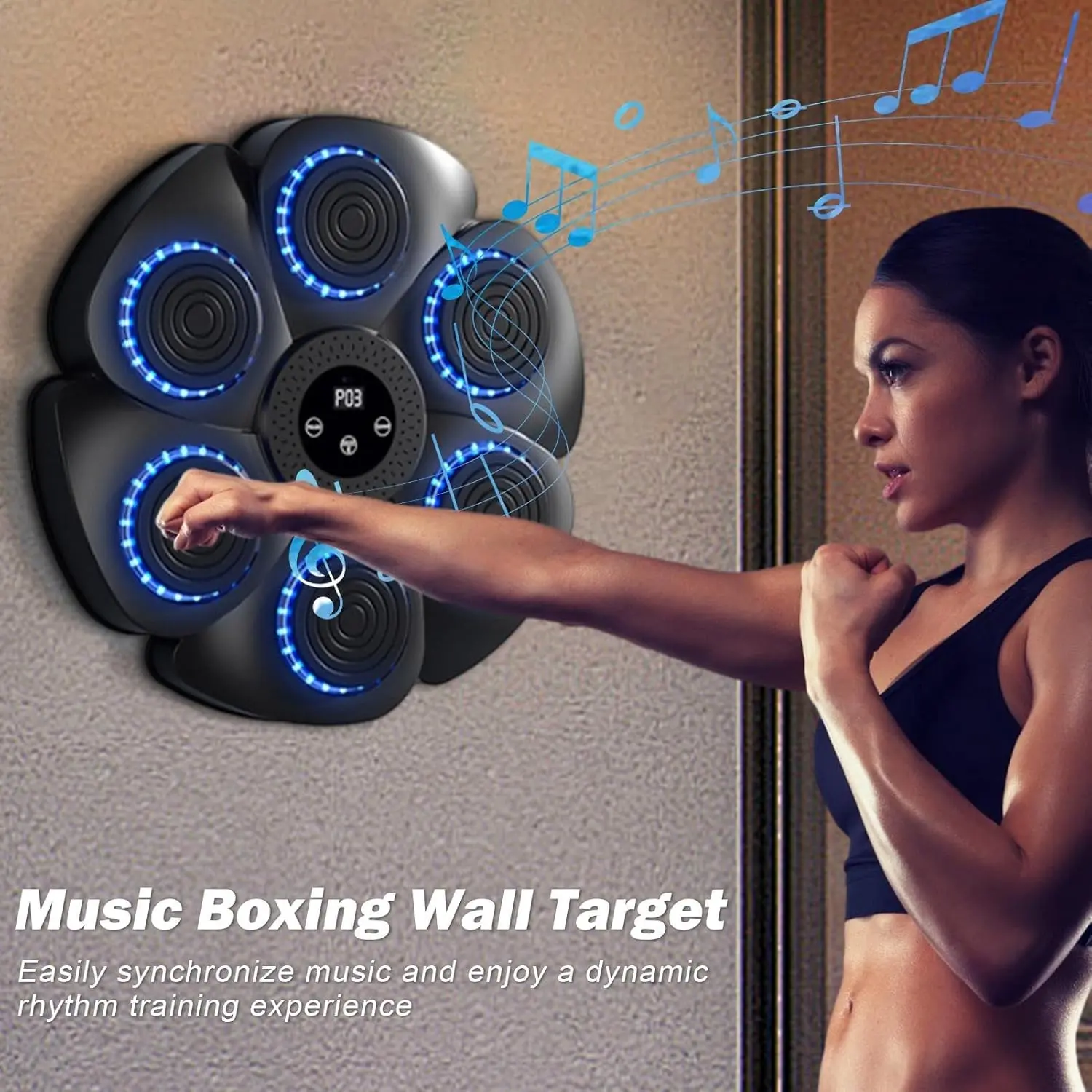 2026 Music Boxing Machine - 40cm Smart Music Punching Machine, Music Punching Wall Pad |   Music Punching Machine Wall-Mounted Indoor Boxing Machine with Gloves Boxing Machine Equipment Punching Pad for