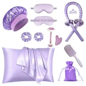 13-Piece Sleep Hair Design Tool Set, Includes Curler & Facial Massager, Pillowcase, Hollow Comb, Night Sleeping Aid, Perfect Gift, Heatless Styling Kit