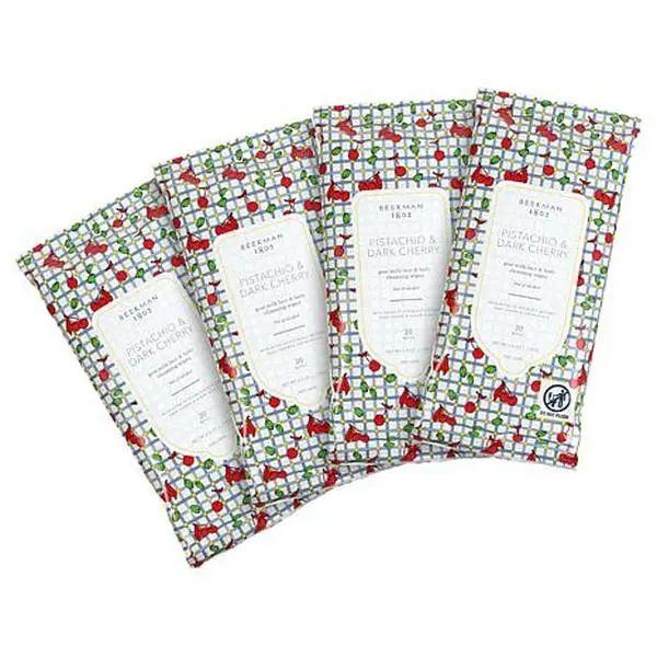 Beekman 1802 Goat Milk Pistachio Dark Cherry Face Wipes 4-pack AS