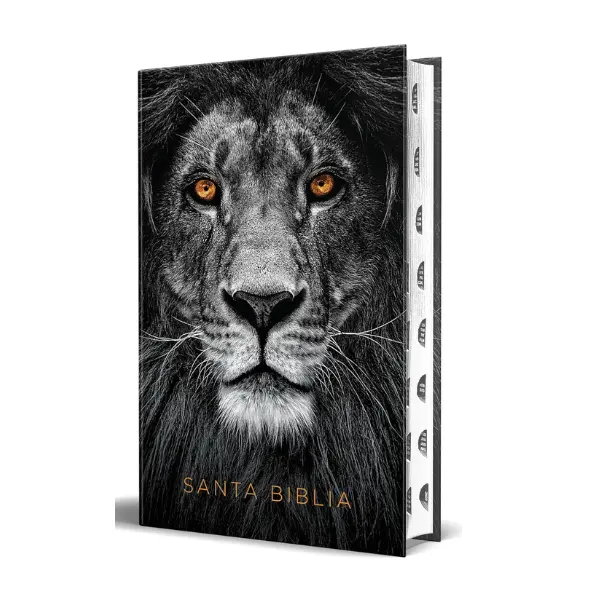 Biblia RVR 1960 letra grande tamaño manual, tapa dura León de Juda con índice / Spanish Bible RVR 1960 Handy Size Large Print Hardcover Lion of Judah with In (Spanish Edition)