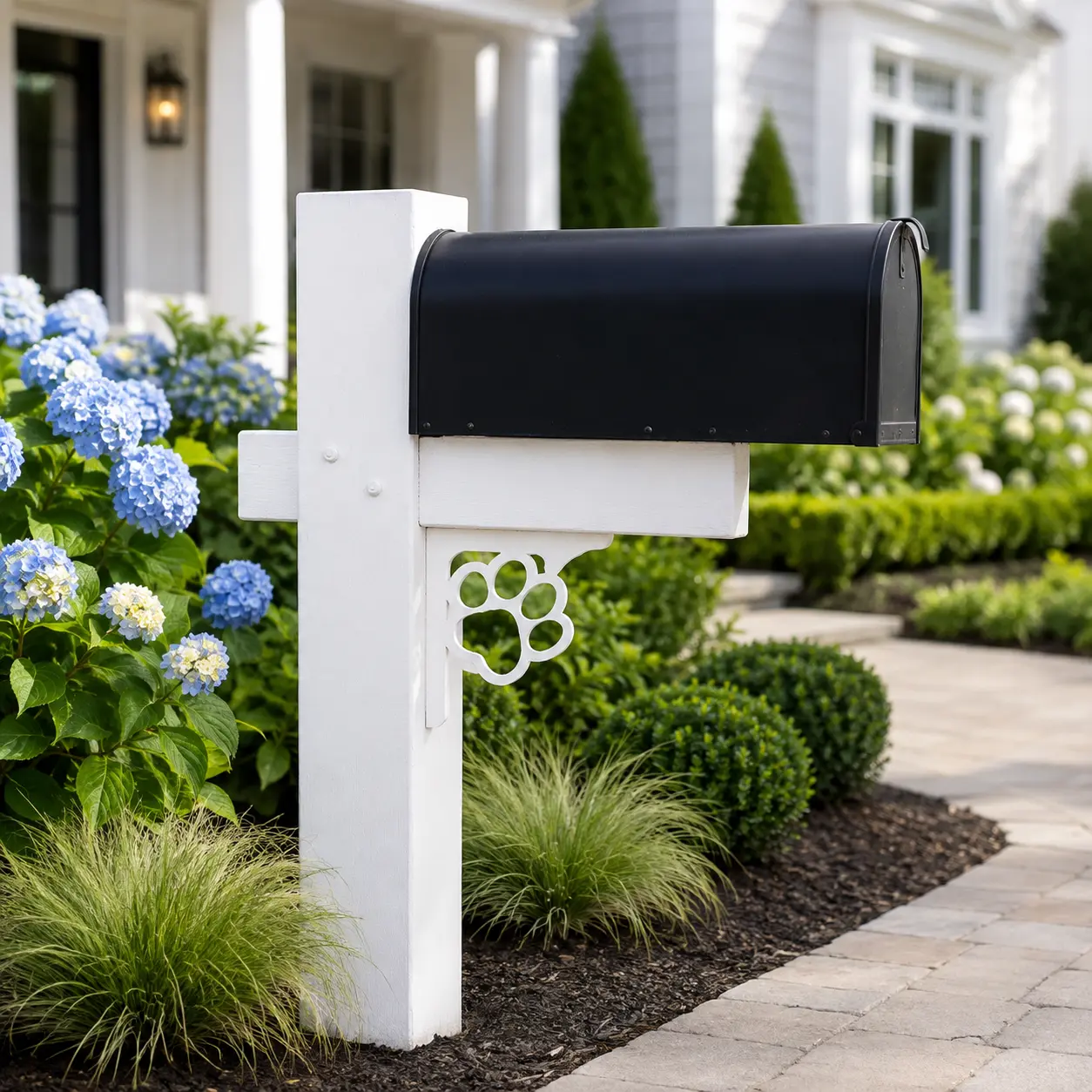 JennyGems Paw Print Mailbox Bracket and Porch Decor, Suitable for Both Indoor/Outdoor Use