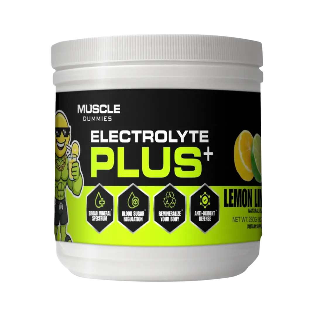 Muscle Dummies Lemon Lime PLUS Electrolyte - Sugar-Free Hydration Formula with Sodium Potassium Magnesium & Calcium for Workout Recovery