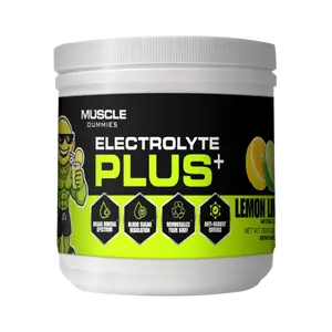 Muscle Dummies Lemon Lime PLUS Electrolyte - Sugar-Free Hydration Formula with Sodium Potassium Magnesium & Calcium for Workout Recovery