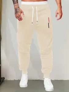 Men's Plus Size Casual Comfortable King Print Spring Daily Wear Sweatpants, Sporty Joggers for Everyday Use, Essential Clothing