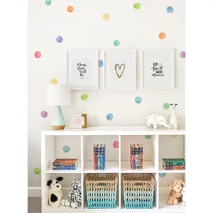 Watercolor Dots Wall Stickers - Rainbow