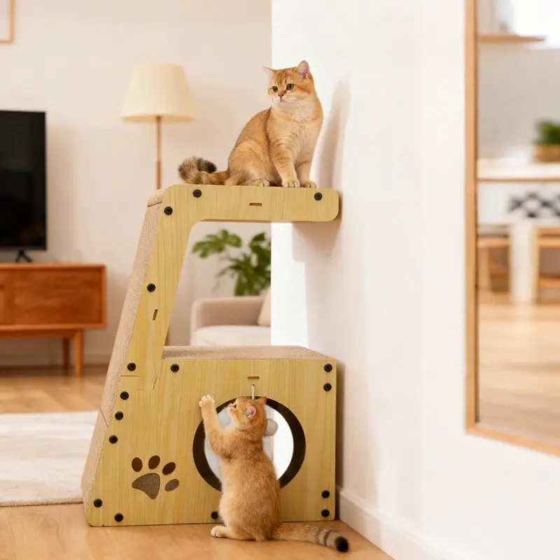 Ideal Choice Wooden Bed Cat Lounge Furniture Modern Pet Furniture Luxury for Cats Indoor Home Use Kitty Bed Cozy Cat House Pet Indoor Cat House Scratching Pad Indoor Kitten Pet Bed House cat tree Cat toys Scratching Board Cat Bed Bowl Corrugated Cardboard