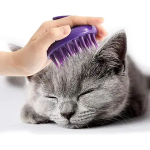 Cat Brush with Soft Rubber Pins, Washable Silicone Pet Brushes for Indoor Cats Kitty - Grooming Shedding Massage & Bath, Removes Hair Mats, Tangles, Loose Fur for Short to Long Haired