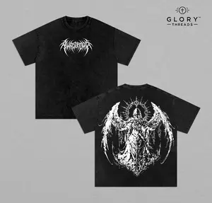 Y2K Gothic Angel Washed Hoodie & Tshirt – Dark Aesthetic Streetwear, 2k Clothing,Menswear Oversized Tops, gym,Clothing,Clothes gothic y2k, Vintage Men