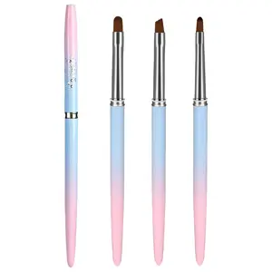 3Pcs Nail Polish Clean Up Brush Set, Round&Angled Manicure Nail Brushes for Cleaning Nail Art Polish Remover Brush Professional Nail Detail Brush Nail Painting Tool for Nail Art Design springtok