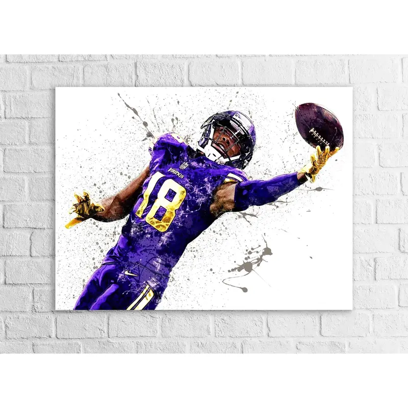 [UNFRAMED] Justin Jefferson The Catch Poster Capturing a Signature Moment, Minnesota Football Wall Art for Fans Home Decor