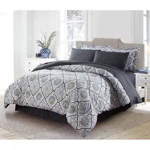 212 MAIN 8-Pieces Queen Size Down Alternative Bed in a Bag Comforter Set, Verona - Decorative, Soft Microfiber Bedding Set, Decorative Bedding Set, Soft Bedding Sets