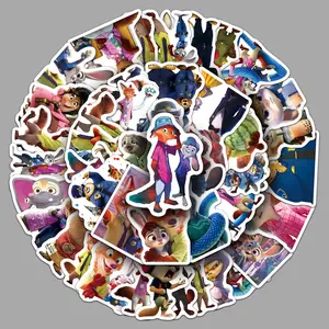 50pcs Cute Animal Kingdom Stickers Set, Adorable Cartoon Character Decals for Laptops & Phones, Unique DIY Decoration Accessories