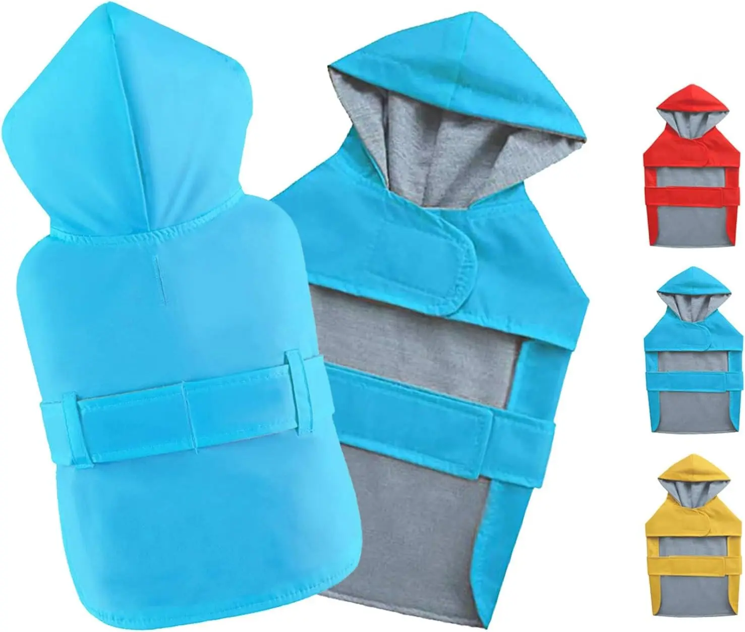 Dog Raincoat Small Dog Rain Jacket Hooded Poncho Waterproof Pet Rain Suit Double-Layered for Puppy Small Dogs Breathable Lining Leash Hole Adjustable,Blue,XS,Back Length 4.6-6.7 inches