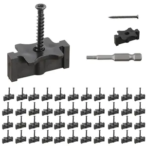 600PCS Hidden Deck Fasteners for Composite Decking Boards, Plastic Hidden Fasteners with Stainless Steel Screws & Drill Bits, Universal Nylon Clips for Composite Decking