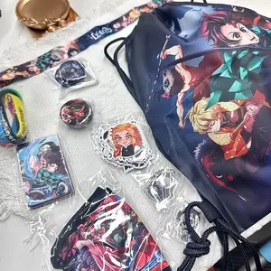 Demon Slayer Makeup Bag Set Include Drawstring Bag