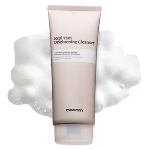 DEEOM K-Beauty Glow Brightening Hydrating Facial Cleanser | Korean Yam & Rice Extract Creamy Foaming Face Wash for Dull Dry Skin | Gentle Non-Stripping Daily Cleanser, AM/PM Use, Morning & Evening Use, Made in Korea Dewy Cleansing Nourishing Nourishing