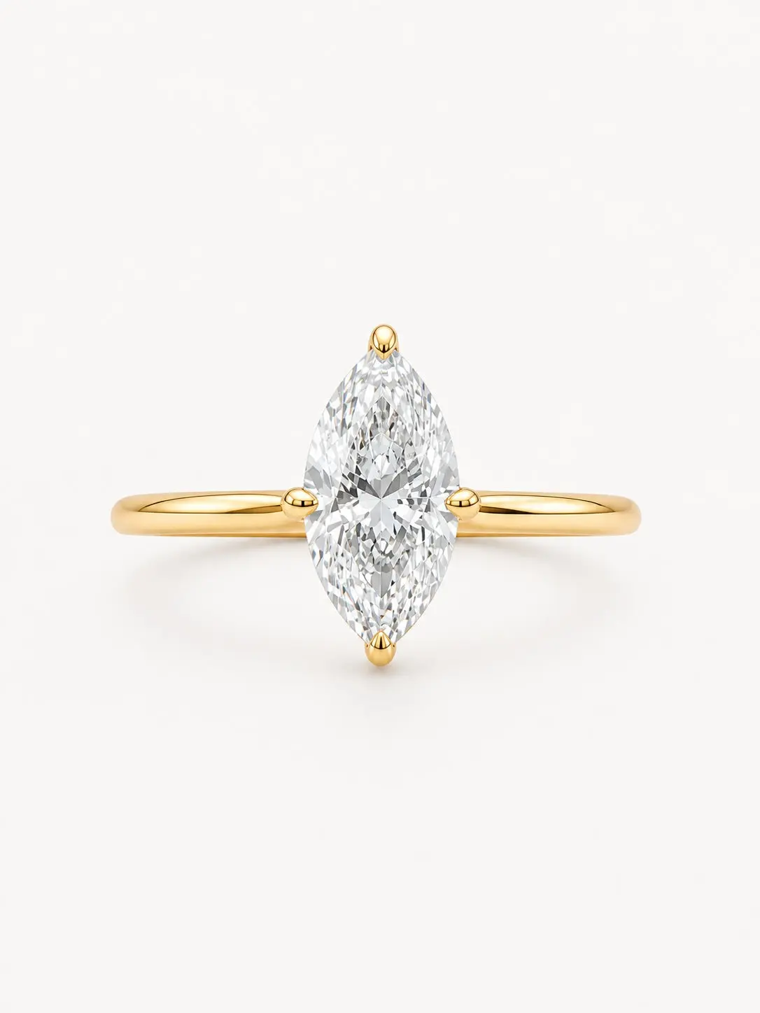 1 Carat Marquise Lab Diamond Ring 14K Gold - IGI Certified