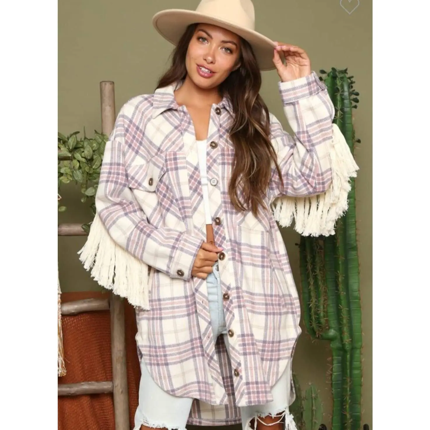 Lavender Fringe Shacket