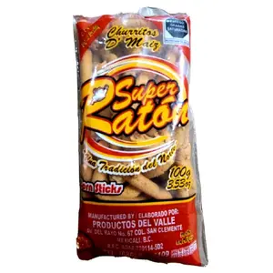 El Super Raton Corn Churros 100g Bag - Traditional Mexican Snack .