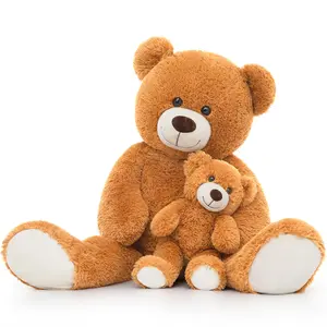 Giant Teddy Bear Mommy and Baby Bear Plush Stuffed Animals Soft Cuddly Toys for Kids
