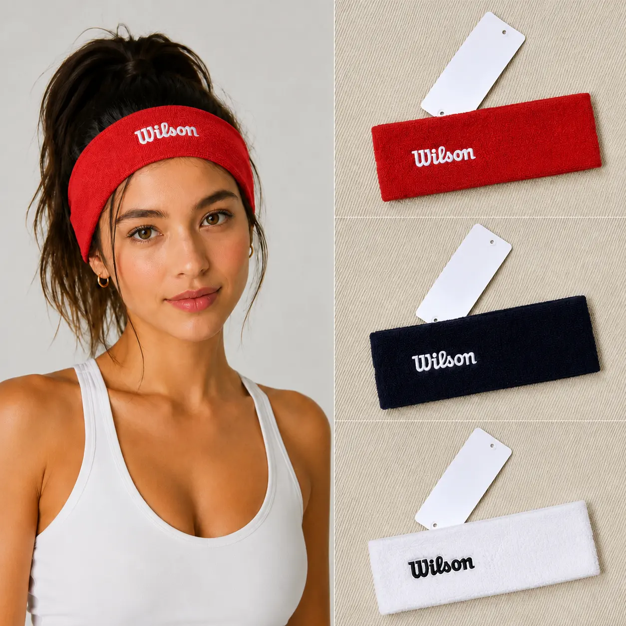 Wilson Unisex Headband, Conquer Headband, Wide Sports Headbands, Sweat-Wicking Running Headband for Men & Women, Fitness Gym Yoga Badminton Accessories, Sweat Absorbing Headband, Workout Headband, Training Headband