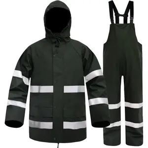 Rain Suits for Men Waterproof Rain Gear Hi-Vis Rain Jacket & Pants for Fishing, Camping