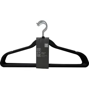 Rethink Your Room 10 Pack Anti-Slip Rubber Coated Hangers, Space Saving, Durable, Gentle, Clothes, Black Hangers for Closet, Non-Slip, Heavy Duty, Velvet, Coats, Pants, Wardrobe Essentials, Holiday