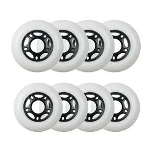 Player's Choice Outdoor Inline Skate Wheels - 72/80 HiLo 89A White (8-Pack)
