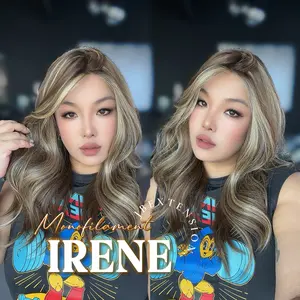 JBEXTENSION IRENE MONO Monofilament Handmade Wig 6X5 Full Monofilament Hand Tied Top Wig 19 Inches Caramel Blonde Highlight Curly Mono Lace Wig With Anti-slip Silicone Strips Glueless Wig IRENE MONO【BENDY EAR TABS】