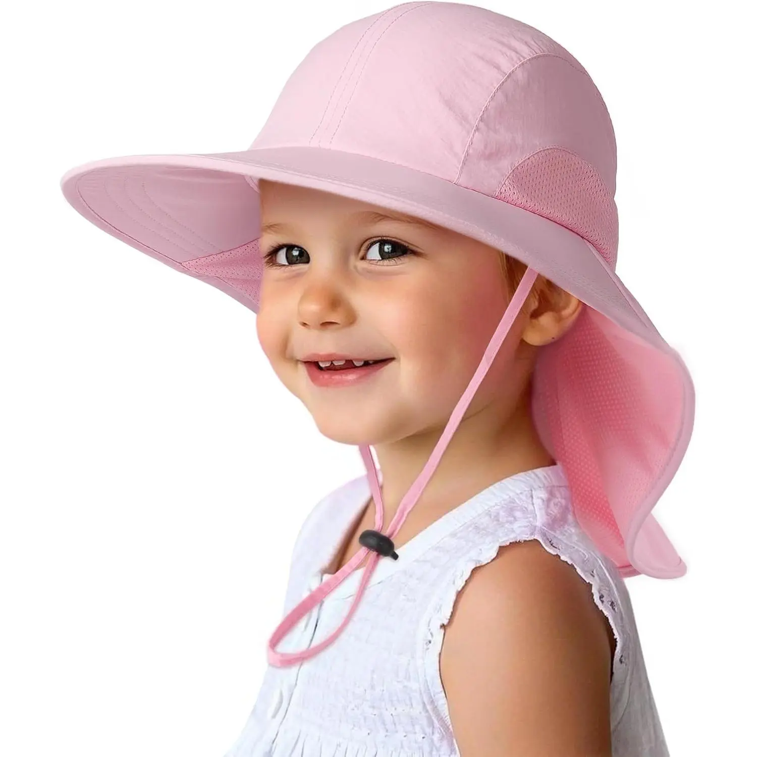 Sun Hats with  Flap UPF 50+ UV Protection Wide Rigid Brim Boys Girls Beach Swim Sunhat