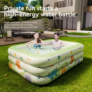 1pc Monster Pattern Durable Thickened PVC Inflatable Swimming Pool, Family Size Outdoor Pool with Integrated Air Chamber for Backyard, Garden, Lawn Summer Water Parties, Splash Park Gathering, Weekend Fun