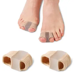 Unisex Overlapping Toe Corrector, Gel Intertoe Separators with Dual Fixed Rings, Hammer Toe Correction (2 Pairs), Ca Prop 65 Compliant, Pedicure Care Tool