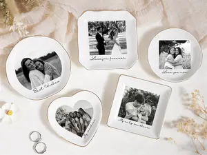 Personalized Photo Trinket Dish: Custom Jewelry Tray, Bridesmaid Proposal Favor Gift for Friend, Bestie