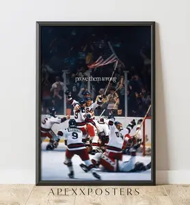 1980 USA Gold Medal Hockey Team Unframed Poster - Miracle on Ice Legendary Art Print - Lake Placid Olympic Victory Wall Decor - Vintage Sports History Commemorative Print