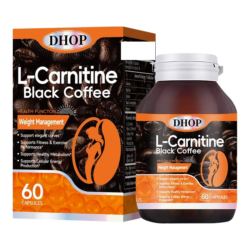 DHOP L-Carnitine Coffee Capsules, Fitness Supplement for Metabolism Support, Carbohydrate Management Aid