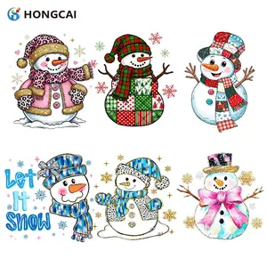 Festive Snowman Heat Transfer Vinyl Set, Cute Winter-Themed Designs for T-Shirts, Hoodies, Bags & Pillows, Easy Cut & Iron-On