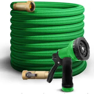 25-50ftGarden Watering&Car Washing  Multi functional Spray Head Set Home Garden Cleaning Artifact Water Pipe High Pressure Water Gun Copper Joint Explosion proof Watering Irrigation Complete Equipment