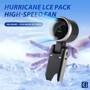 Portable Handheld Turbine Fan, 100 Speed Silent Bladeless Design, 2000mah Rechargeable Battery, Strong Outdoor Personal Cooling Fan