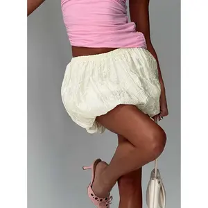 Cloudia Bubble Hem Mini Skirt Cream