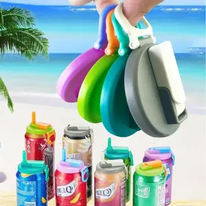 Reusable Soda Can Lid with Straw, Random Color, Leak-Proof Design, Ideal for Home, Outdoor, Travel Use, Durable Drinkware Accessory