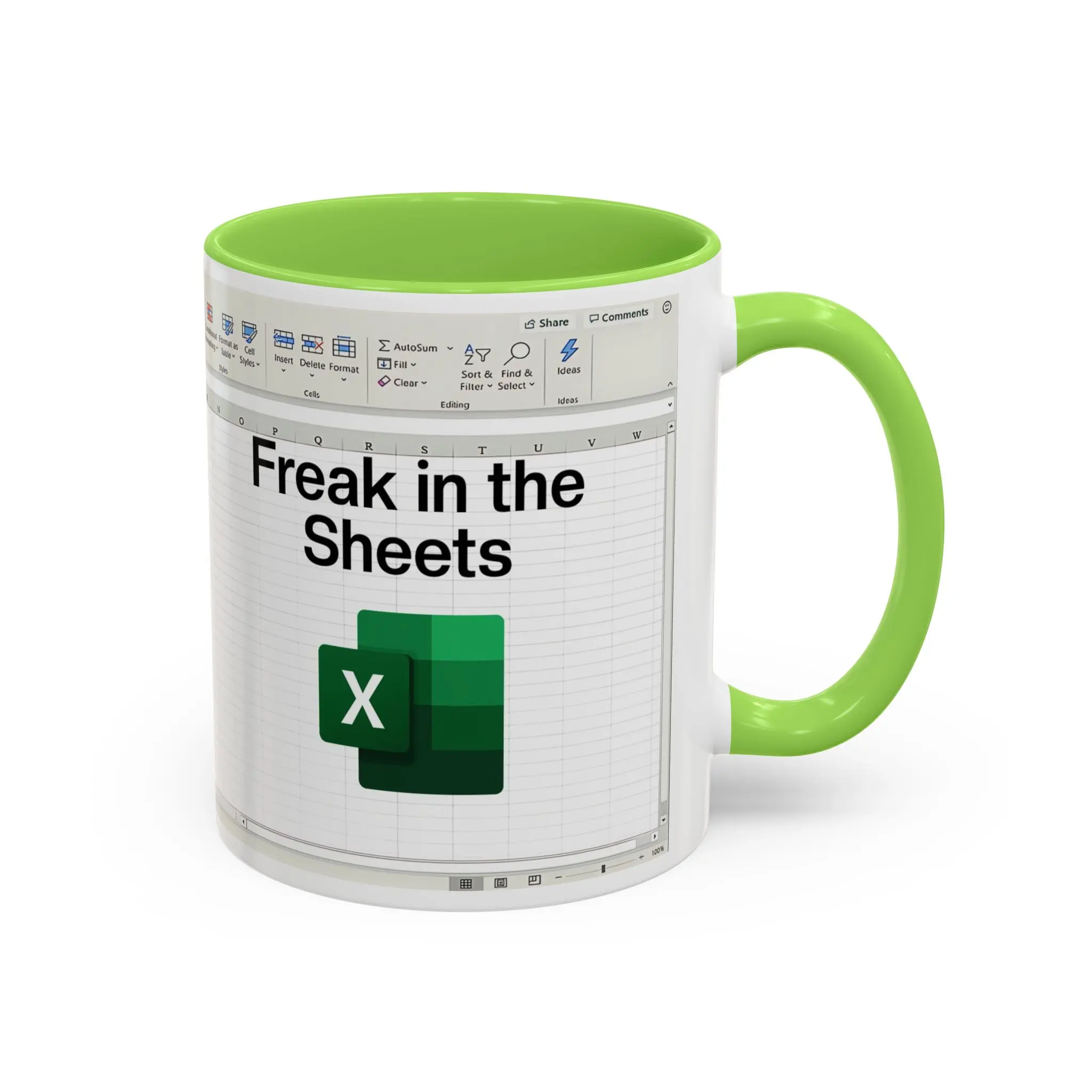 Funny Coffee Mug Spreadsheet Design with Freak in the Sheets Print Perfect for Accountants, Finance Professionals, Bankers, Coworkers, CPA, CFO, Analysts - scs12305 Ceramic Classic Drinkware Stylish Tumbler