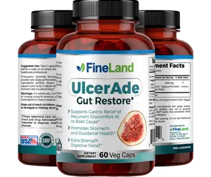FineLand ULCER ADE Supports Gastric Relief of Recurrent Discomfort At Its Root Cause, Promotes Stomach and Duodenal Health, Extra Strength Digestive Relief digestive system support Healthcare Natural