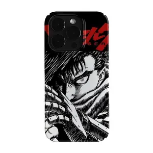 Berserk Monochrome Phone Case: Guts’ Fierce Demeanor – For iPhone 17/17 Air/17 Pro Max/16/15/14/13