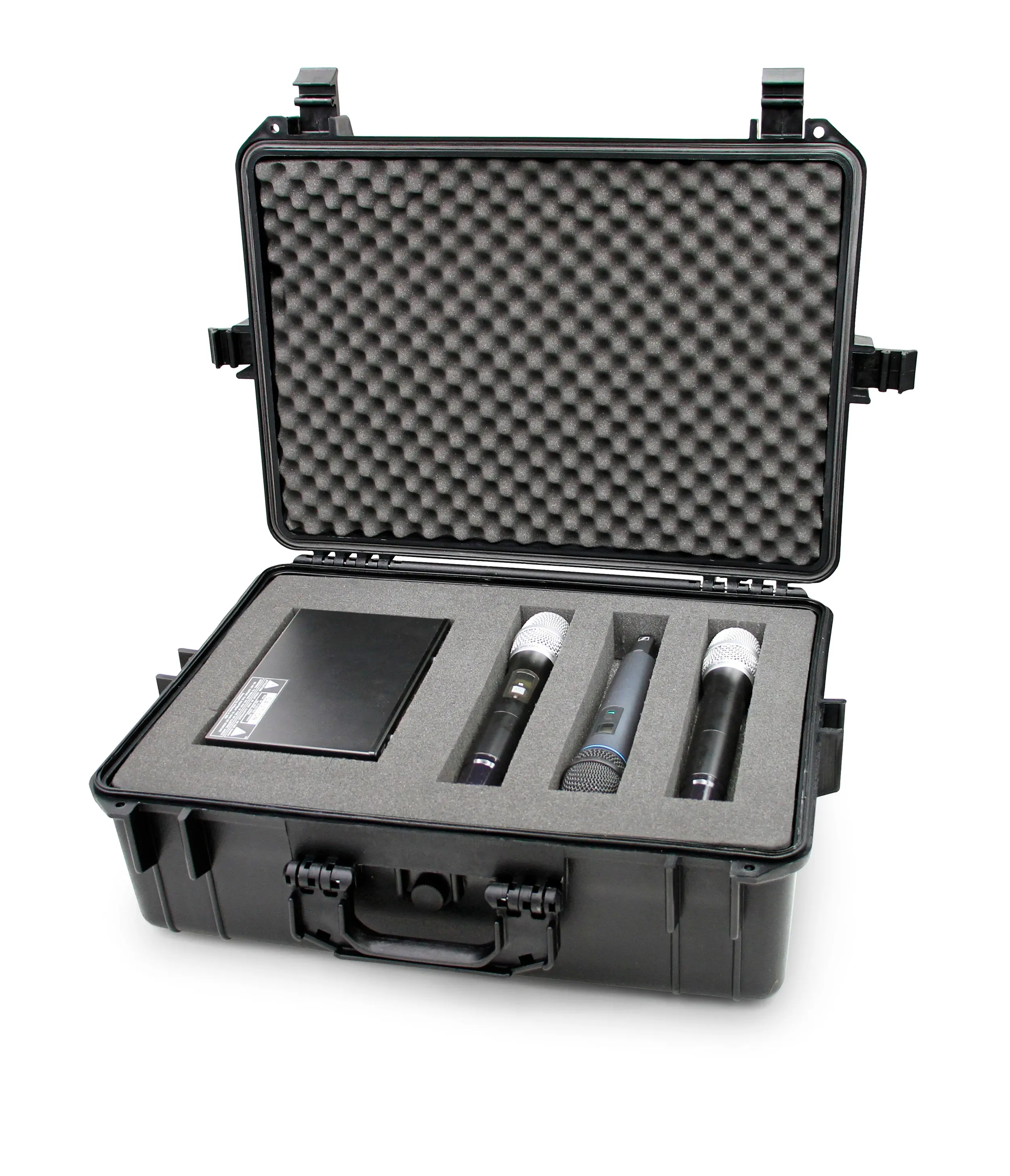 CASEMATIX 23" Customizable Wireless Microphone System Hard Case Fits Sennheiser Shure Audio-Technica AKG Receiver Transmitter & More - Waterproof Durable Protection Cover