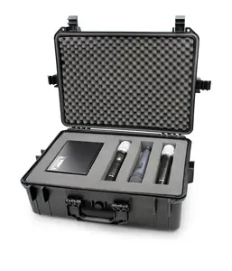 CASEMATIX 23" Customizable Wireless Microphone System Hard Case Fits Sennheiser Shure Audio-Technica AKG Receiver Transmitter & More - Waterproof Durable Protection Cover