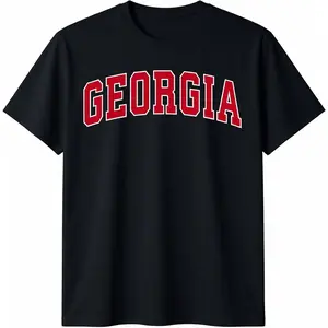 100% Cotton Mens Womens  Georgia GA Vintage Sports Red Varsity Style T-Shirt