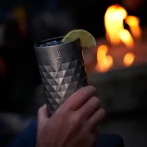 Paragon Stainless Steel Highball Tumbler with Lid in Platinum 16 oz - Ceramic-Coated, No Metallic Aftertaste for Mixed Drinks & Outdoor Parties, Elevate Your Drinkware